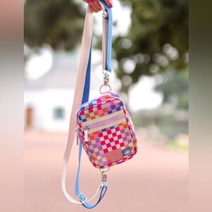 NWT colorful checkered crossbody purse